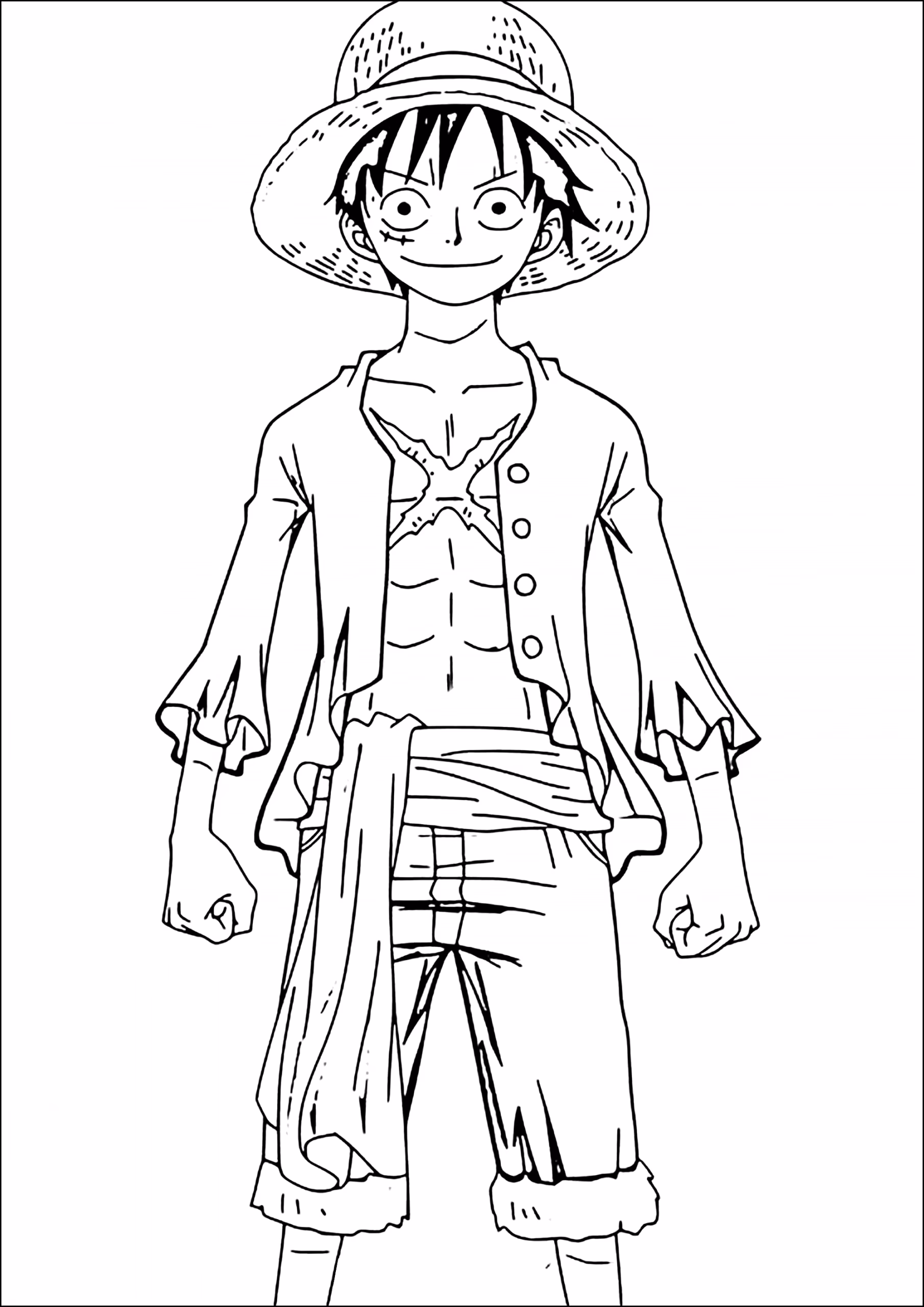 Luffy para colorir — desenho para imprimir