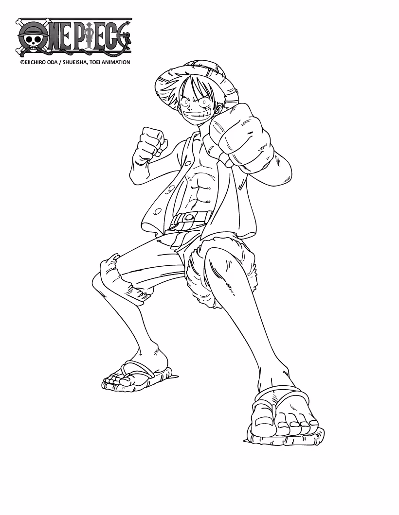 Luffy para colorir — desenho para imprimir