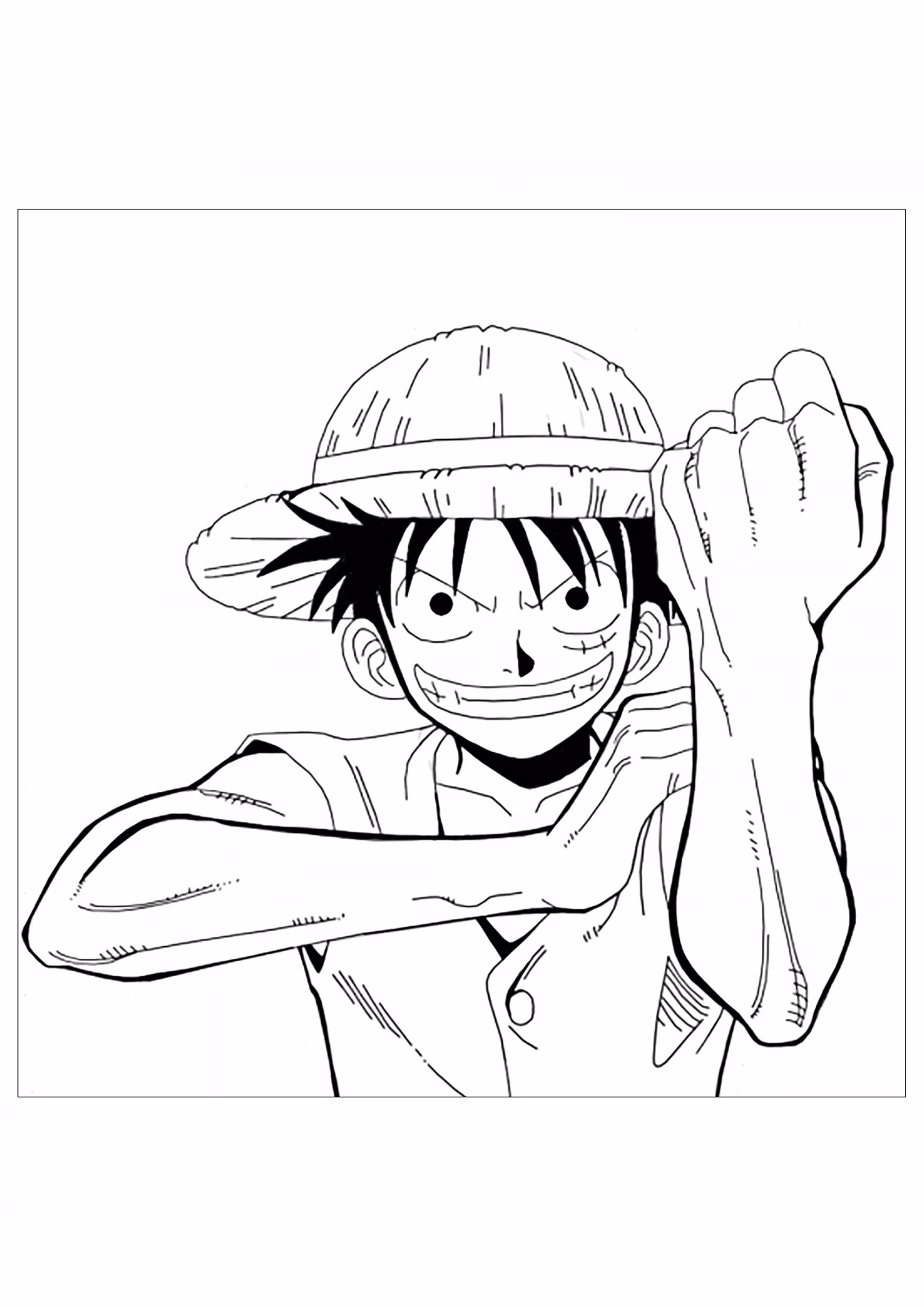 Luffy para colorir — desenho para imprimir