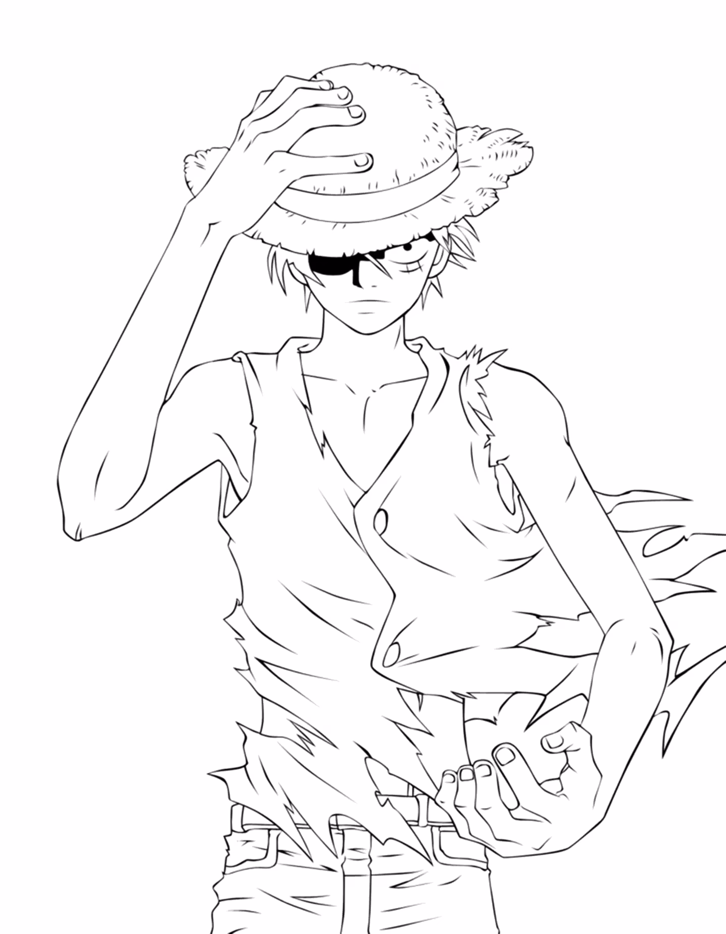 Luffy para colorir — desenho para imprimir