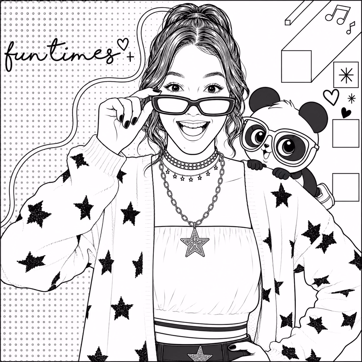 Luluca para colorir — desenho para imprimir
