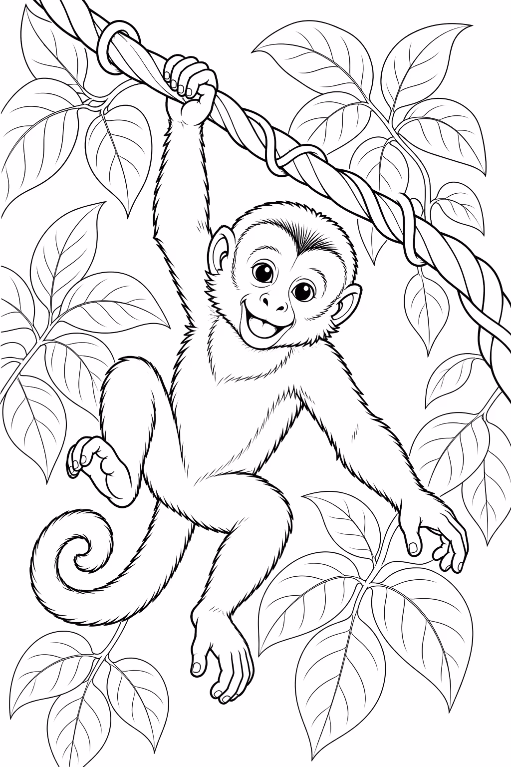 Macacos para colorir — desenho para imprimir