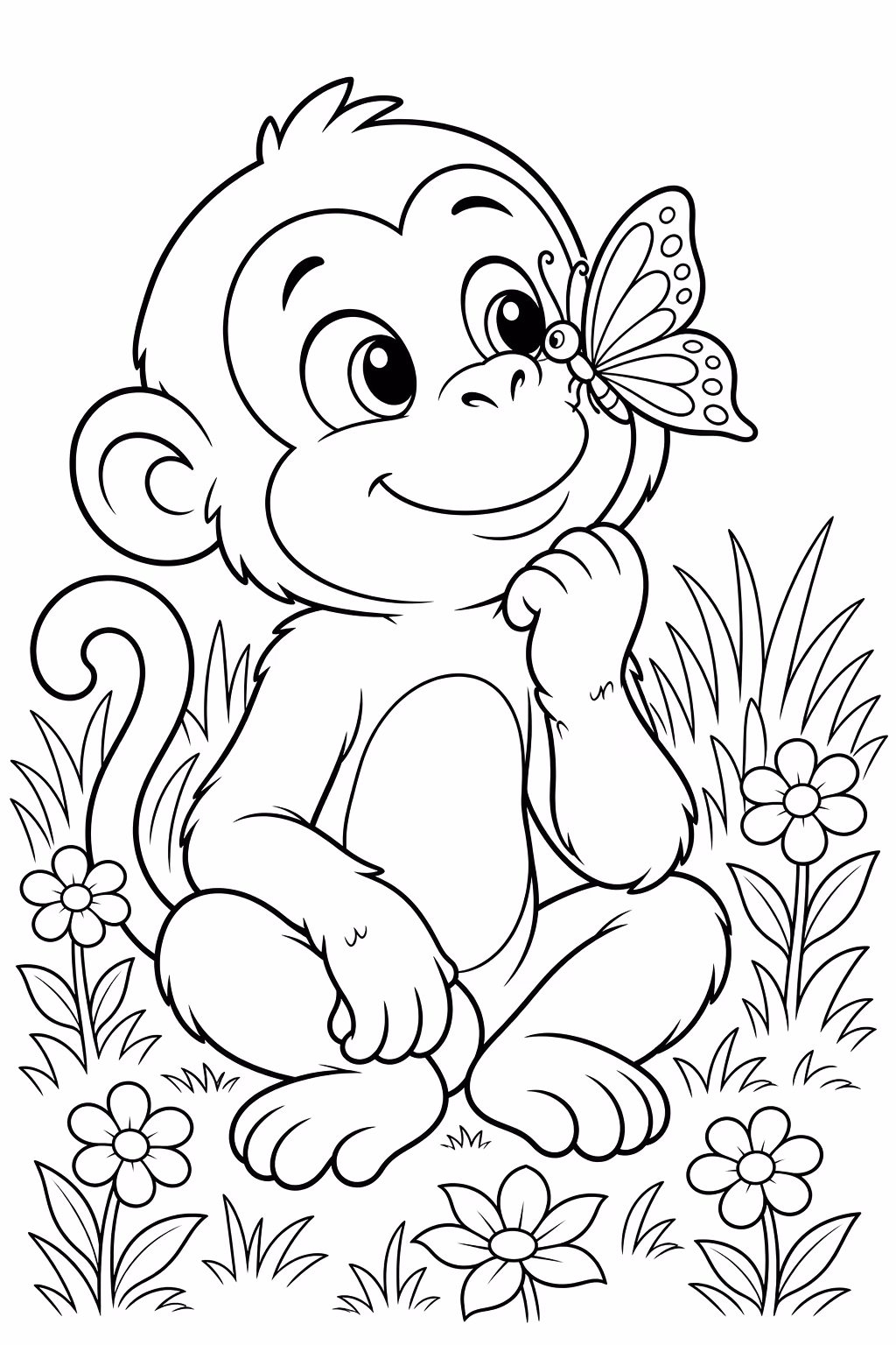 Macacos para colorir — desenho para imprimir