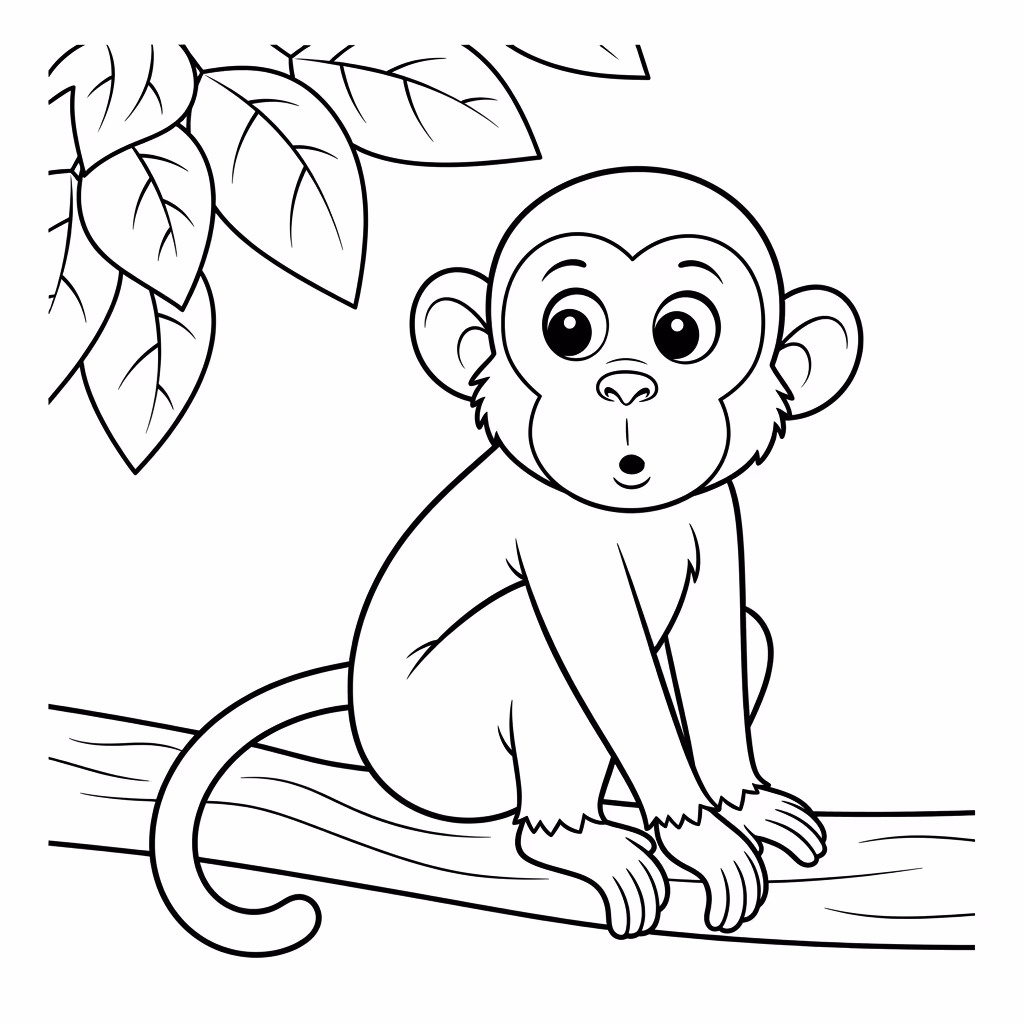 Macacos para colorir — desenho para imprimir