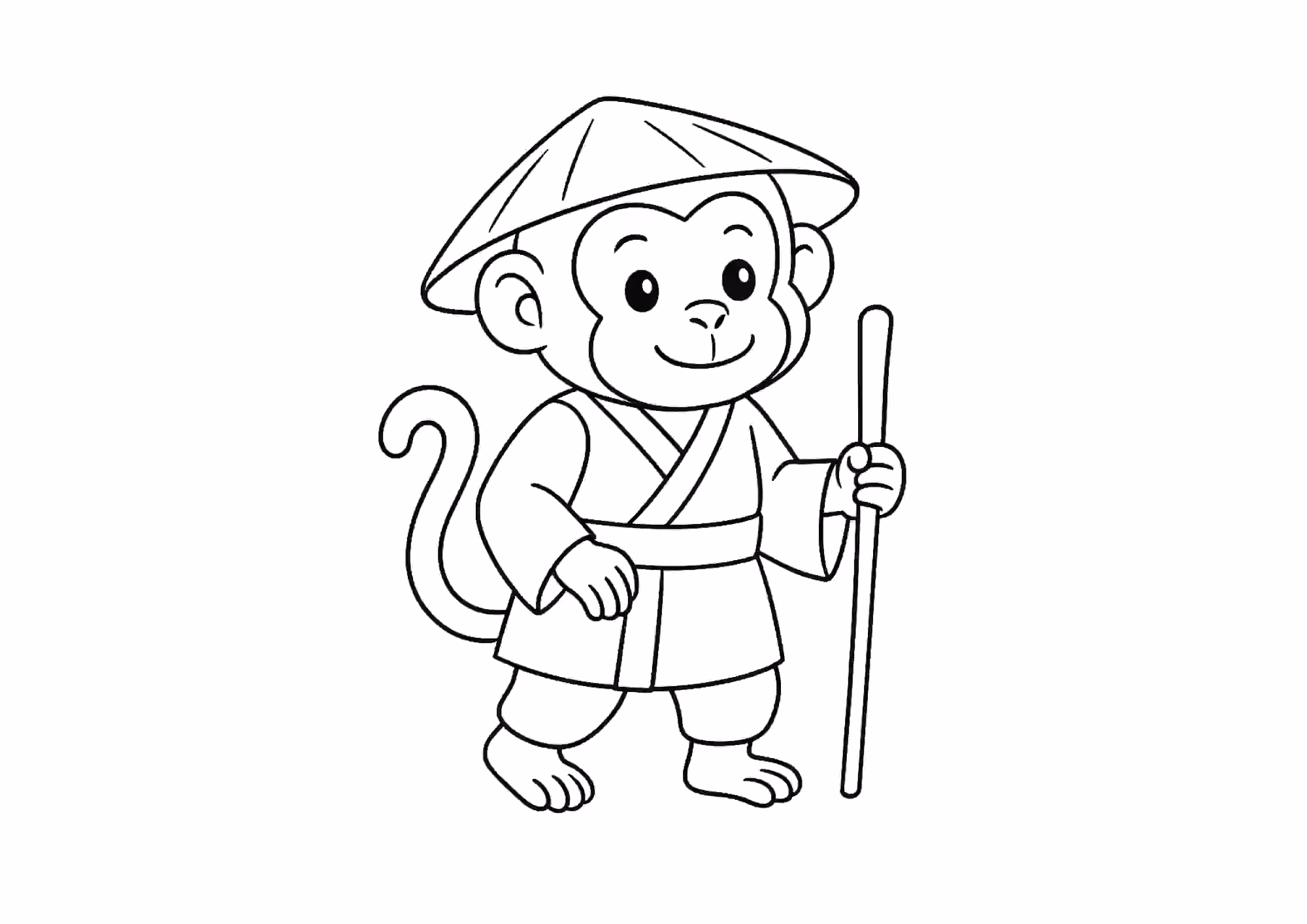 Macacos para colorir — desenho para imprimir