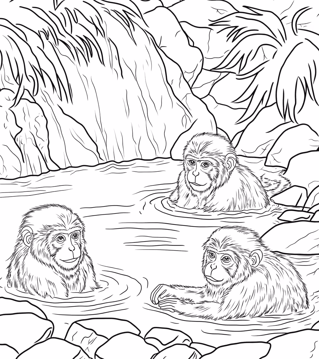 Macacos para colorir — desenho para imprimir