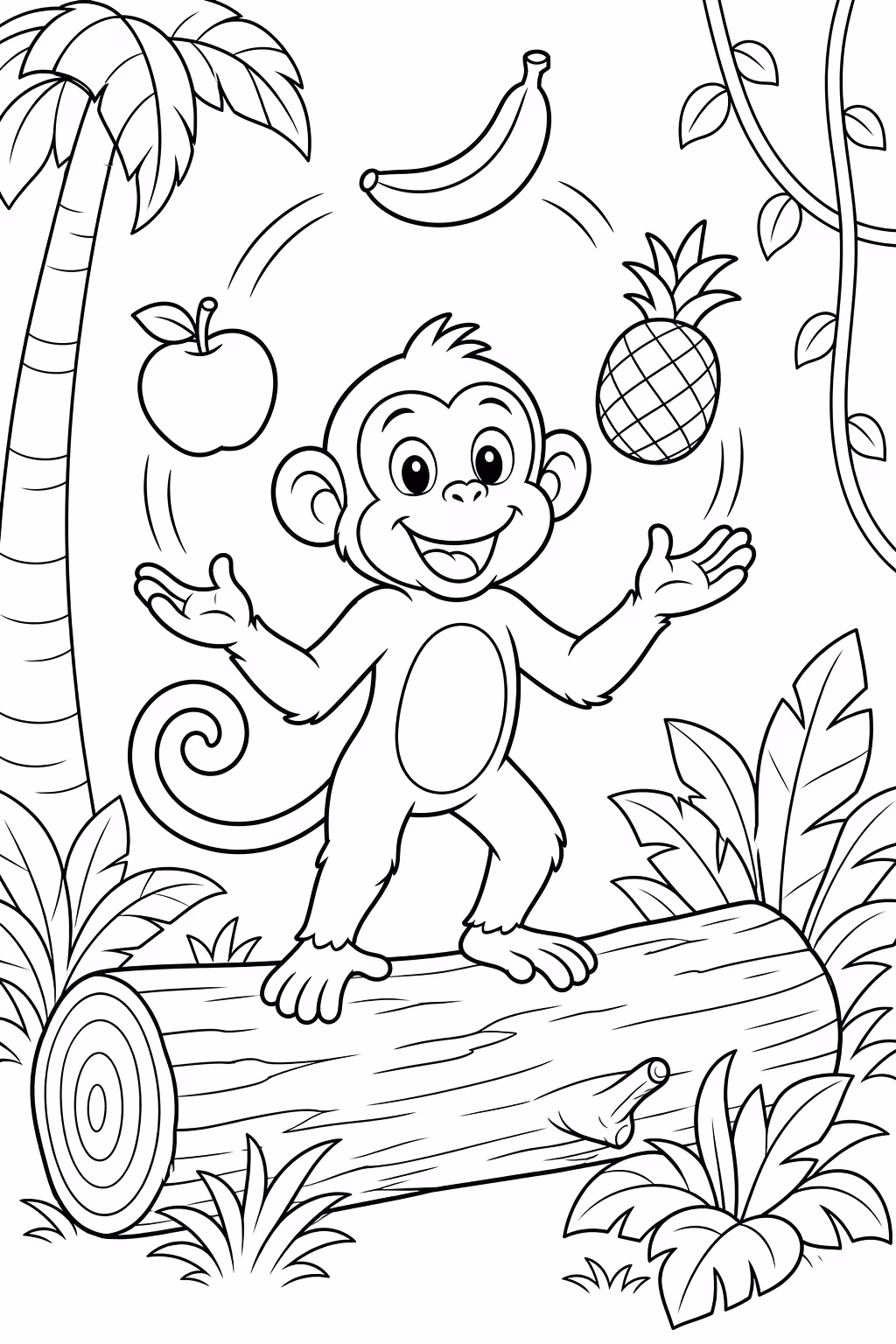 Macacos para colorir — desenho para imprimir