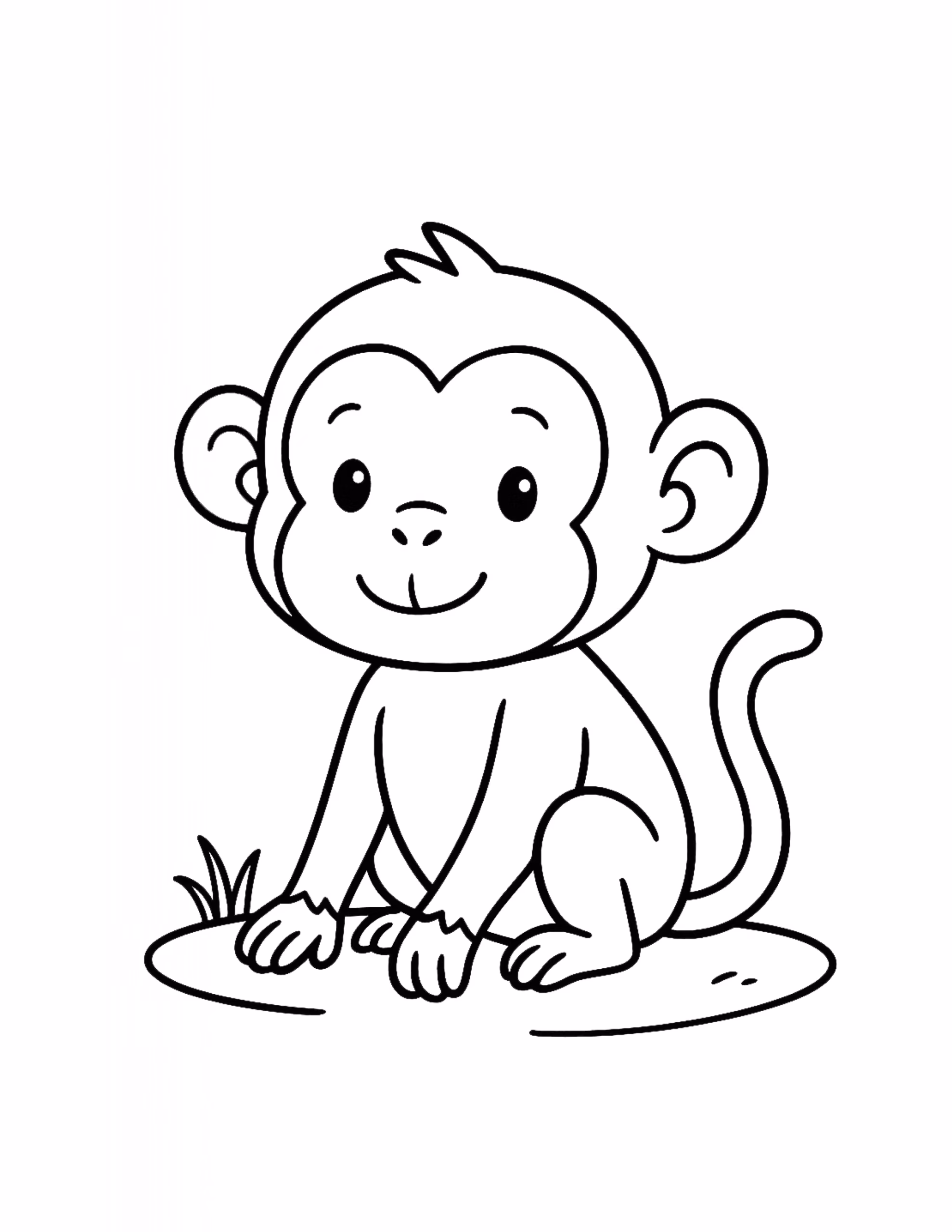 Macacos para colorir — desenho para imprimir