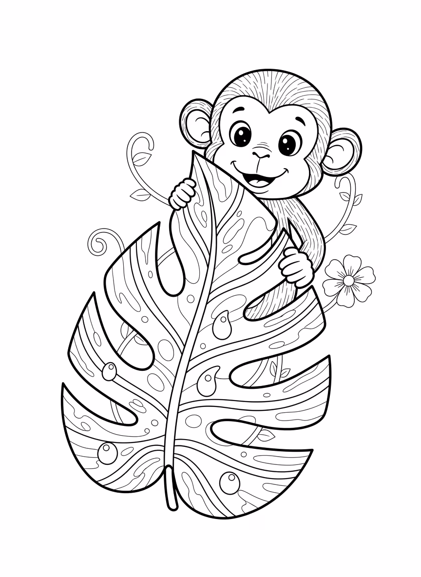 Macacos para colorir — desenho para imprimir