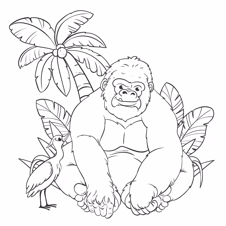 Macacos para colorir — desenho para imprimir