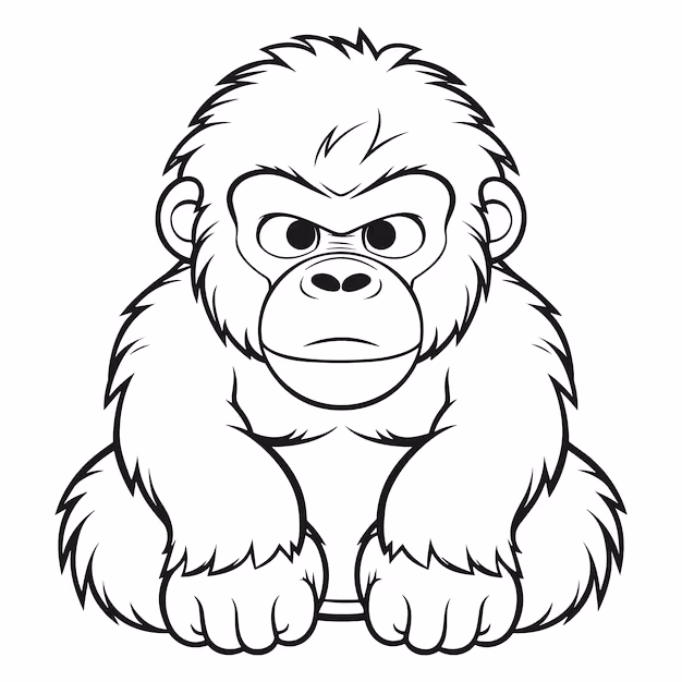 Macacos para colorir — desenho para imprimir