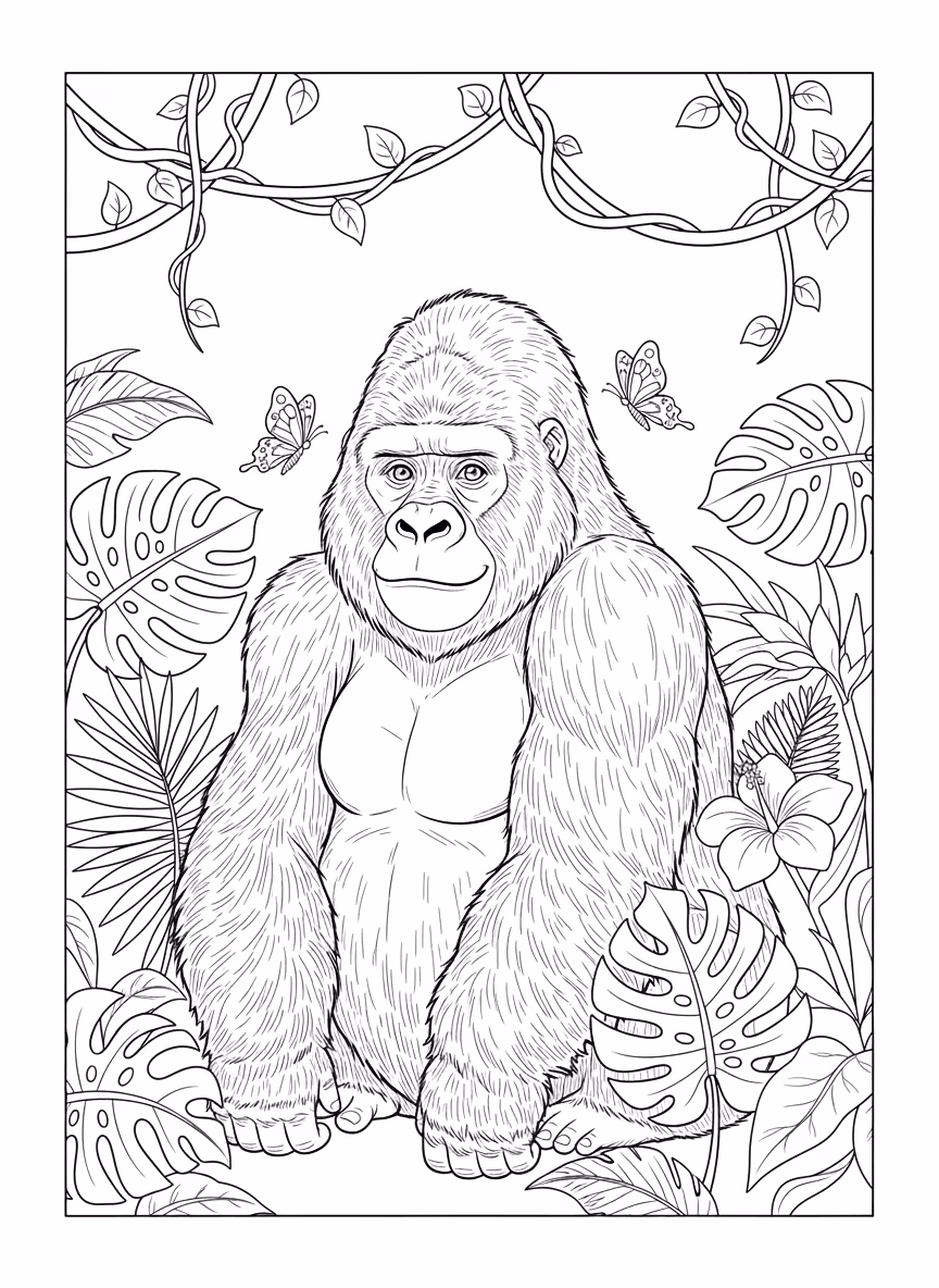 Macacos para colorir — desenho para imprimir