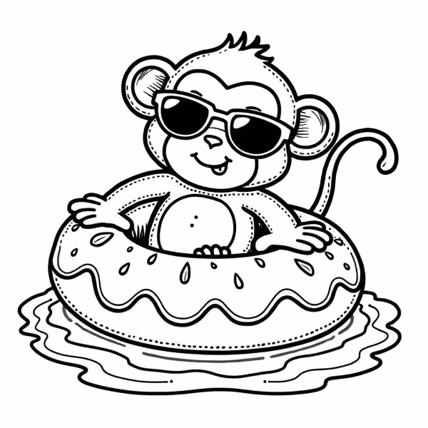 Macacos para colorir — desenho para imprimir