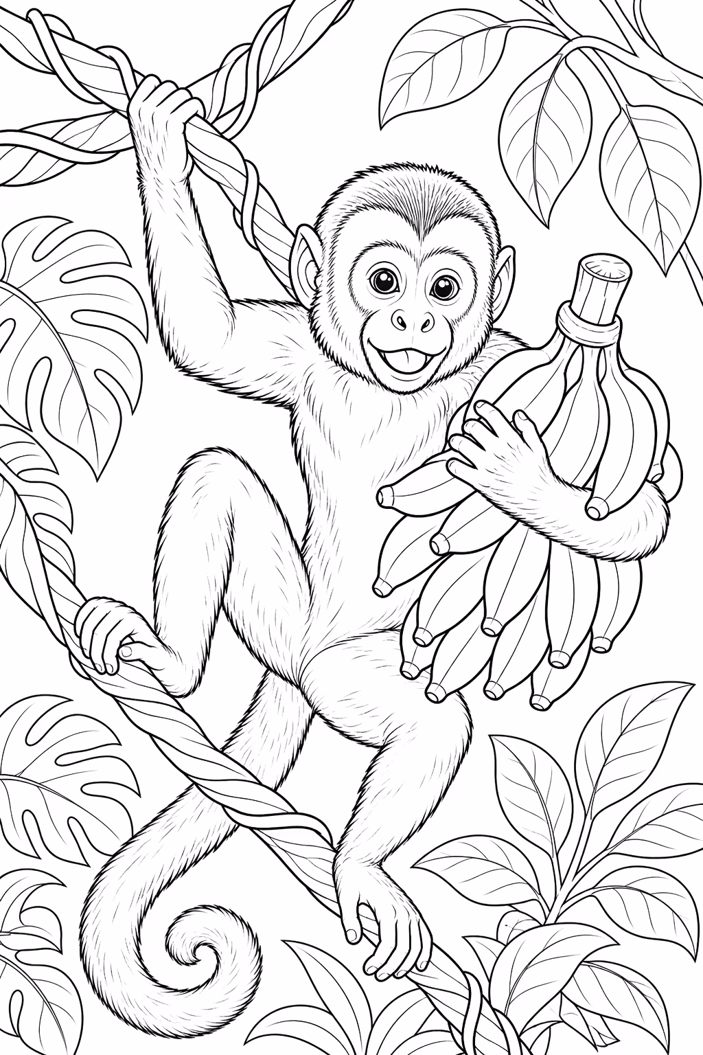 Macacos para colorir — desenho para imprimir