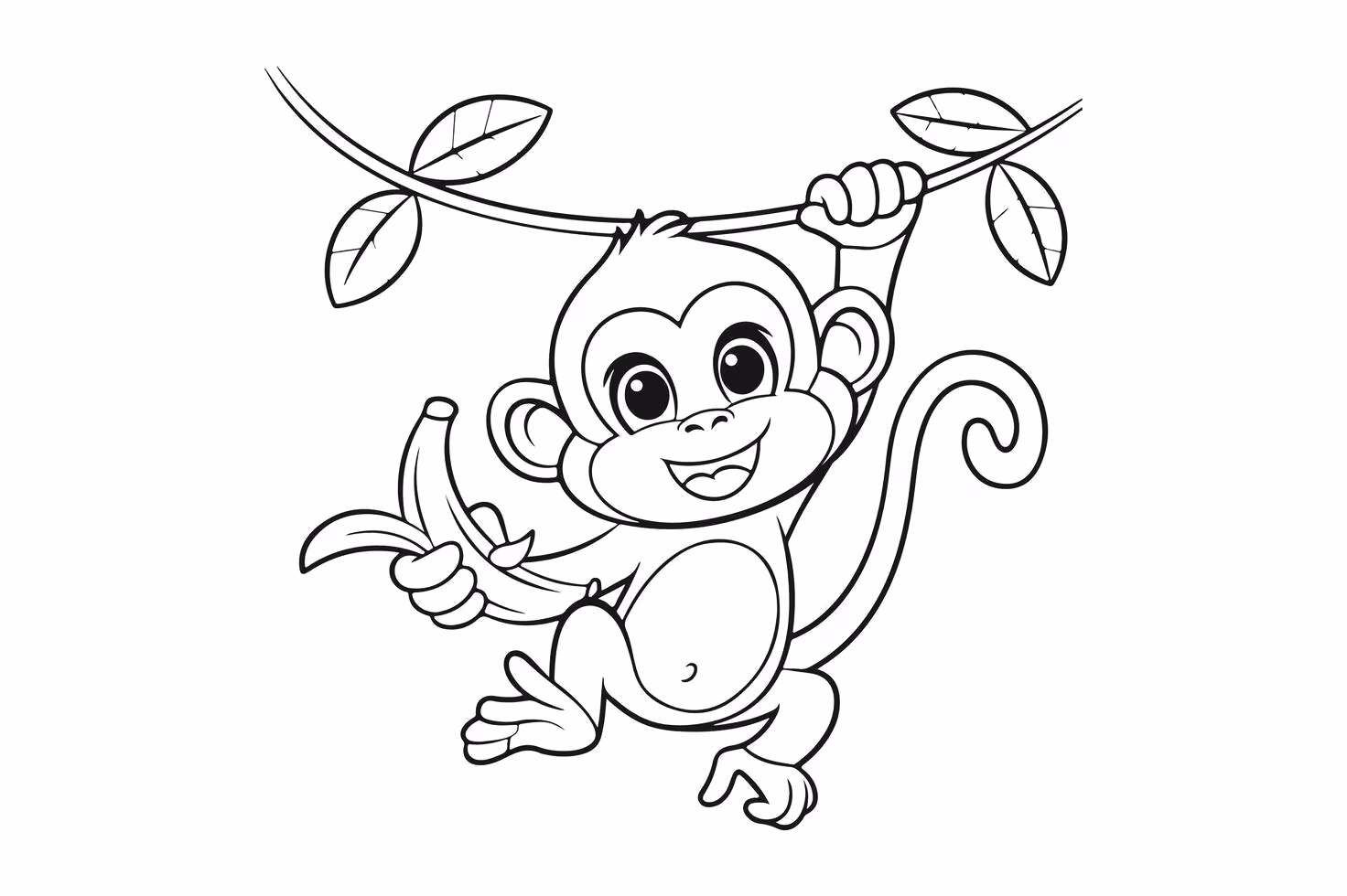 Macacos para colorir — desenho para imprimir