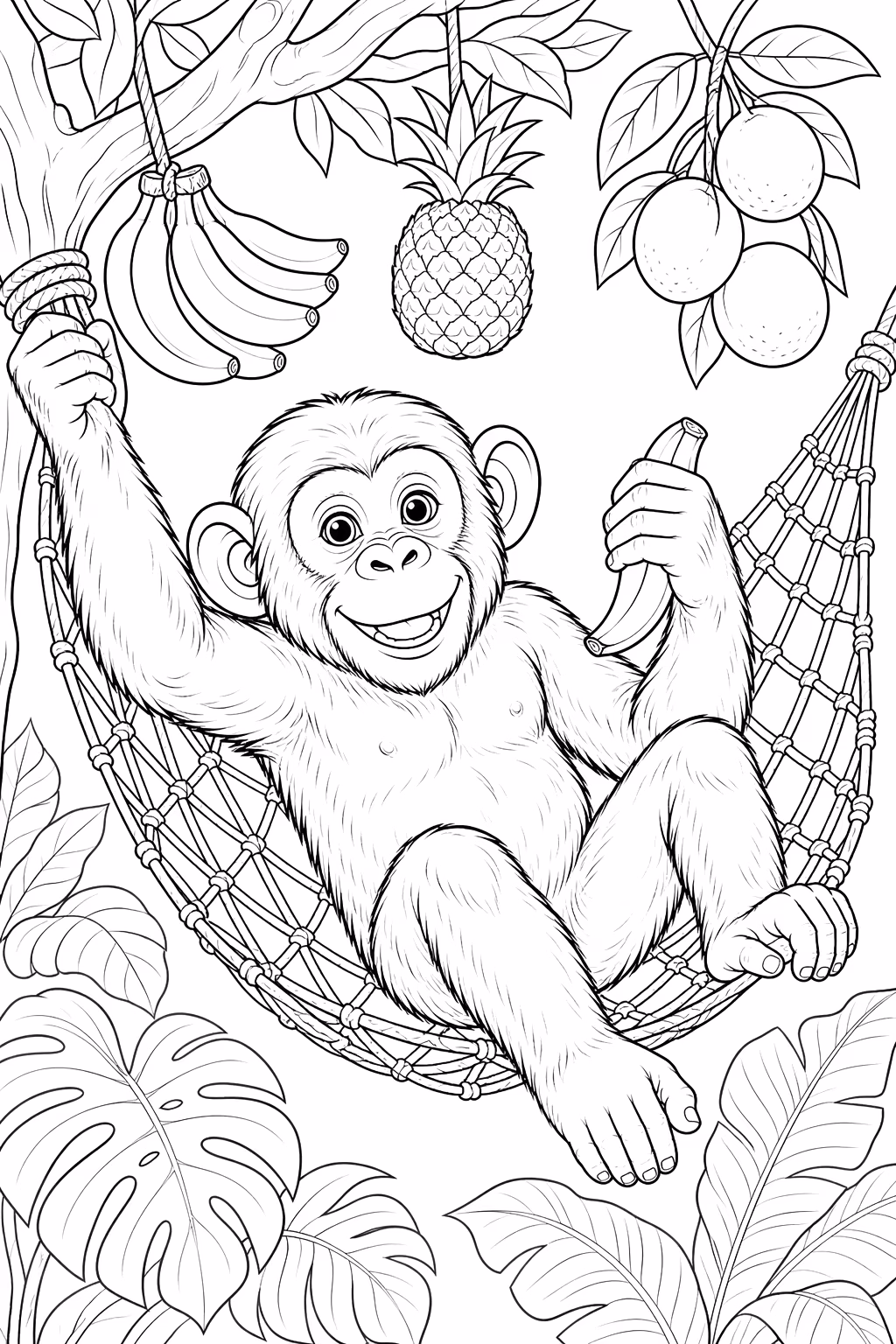 Macacos para colorir — desenho para imprimir