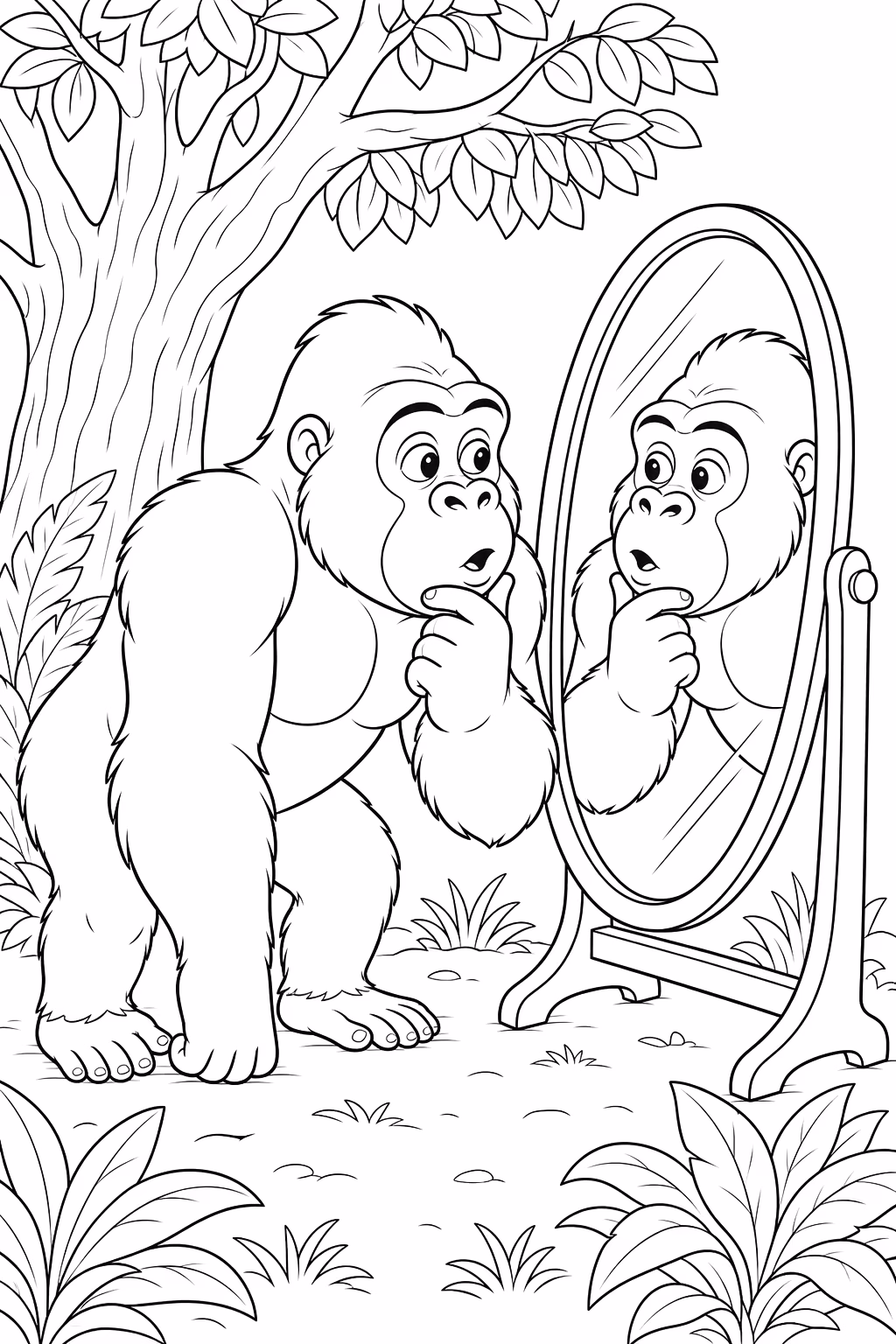 Macacos para colorir — desenho para imprimir