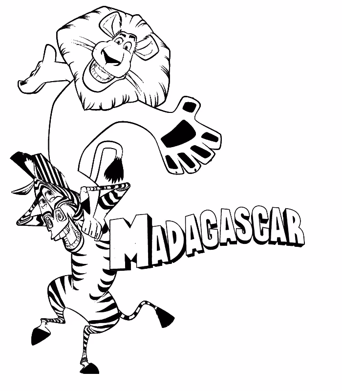 Madagascar para colorir — desenho para imprimir