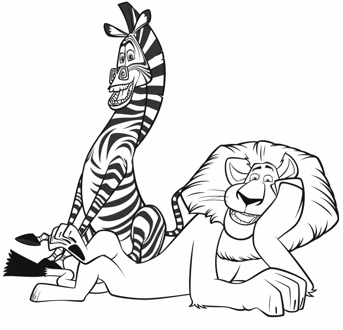 Madagascar para colorir — desenho para imprimir