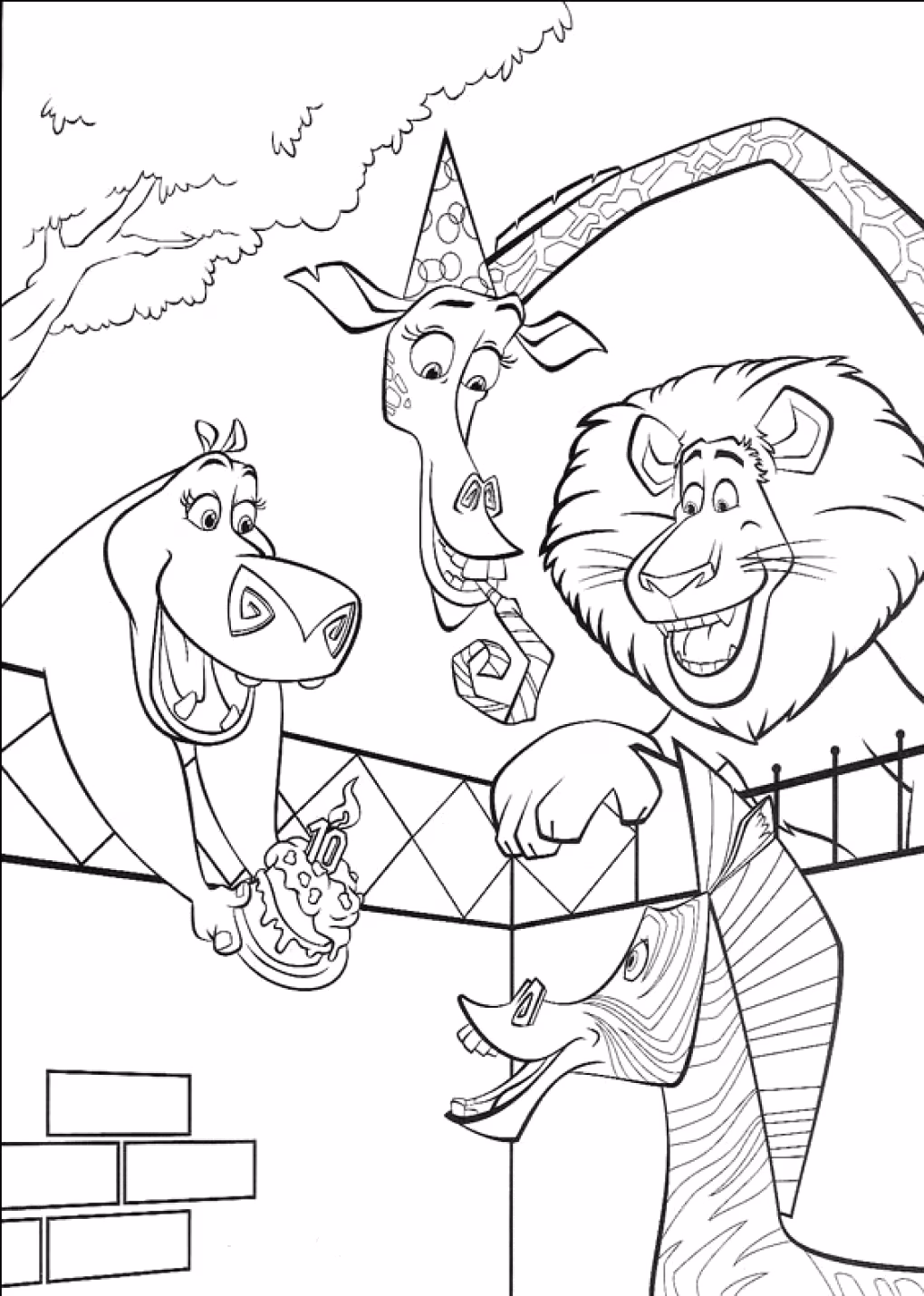 Madagascar para colorir — desenho para imprimir