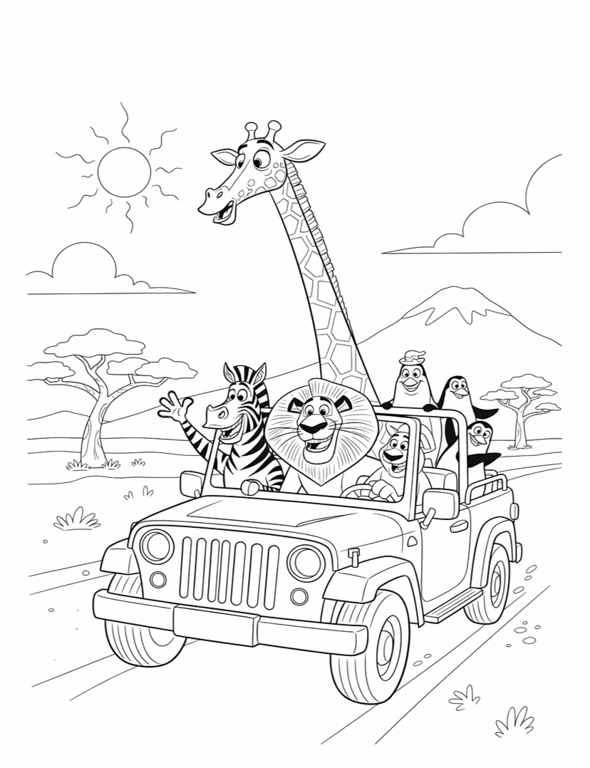 Madagascar para colorir — desenho para imprimir