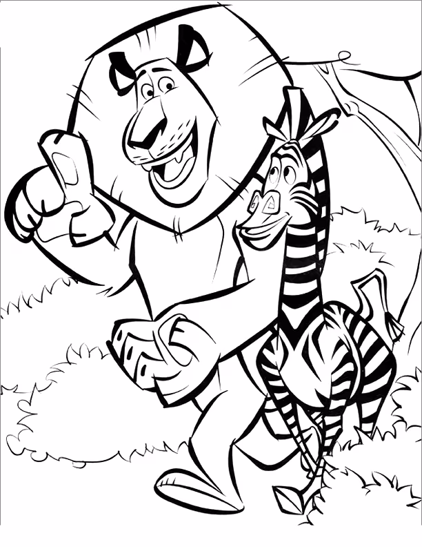 Madagascar para colorir — desenho para imprimir