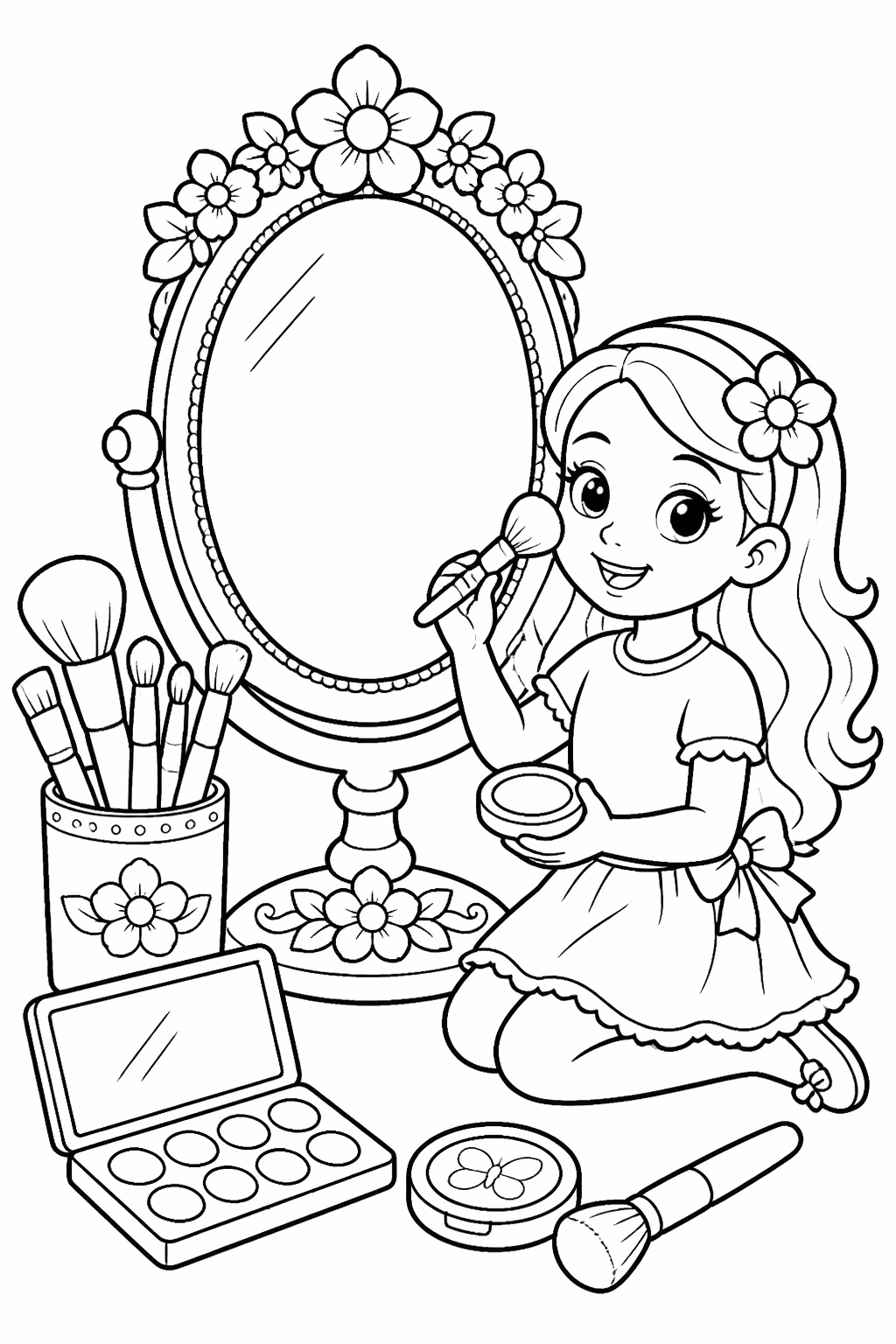 Maquiagem para colorir — desenho para imprimir