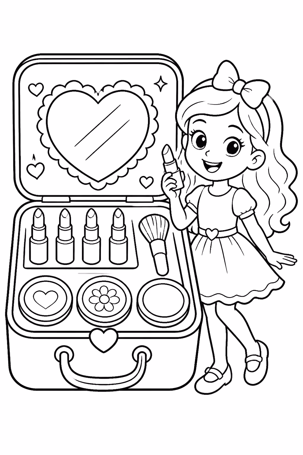 Maquiagem para colorir — desenho para imprimir