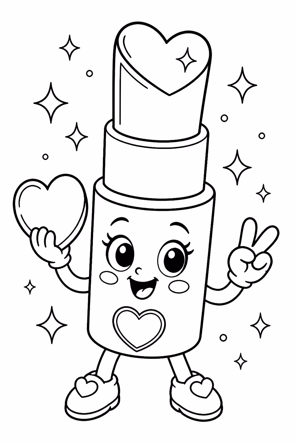 Maquiagem para colorir — desenho para imprimir