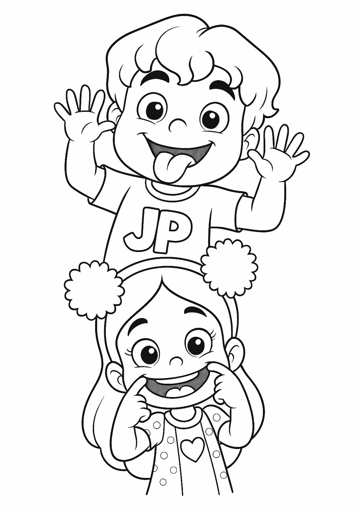 Maria clara e jp para colorir — desenho para imprimir