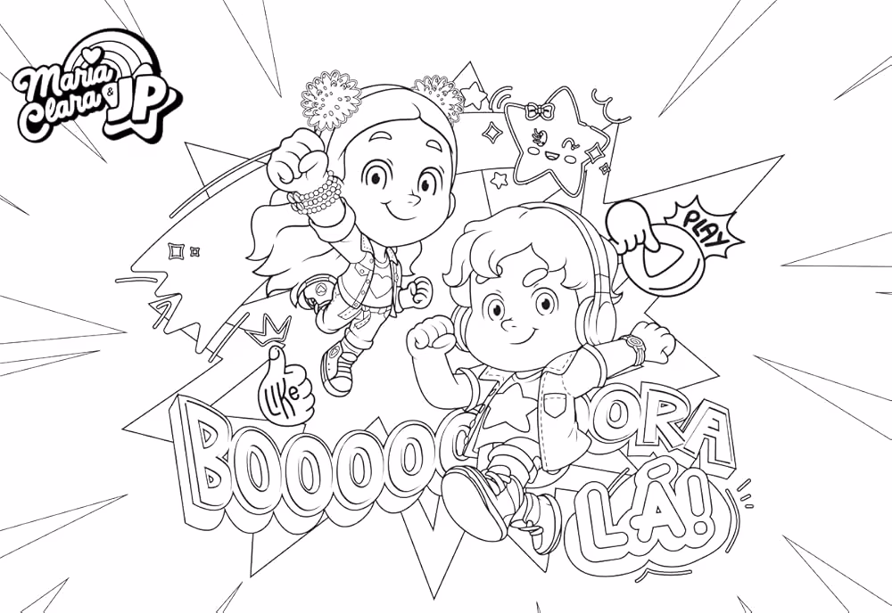 Maria clara e jp para colorir — desenho para imprimir