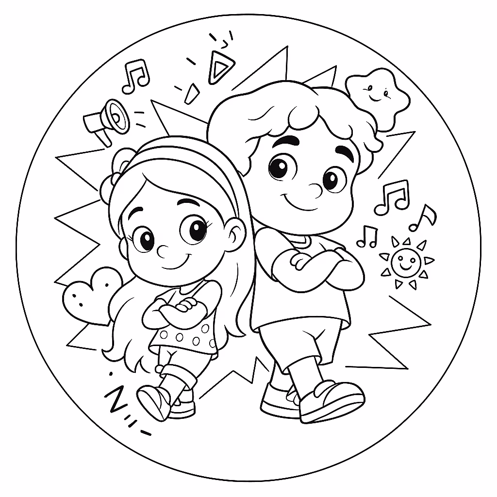 Maria clara e jp para colorir — desenho para imprimir
