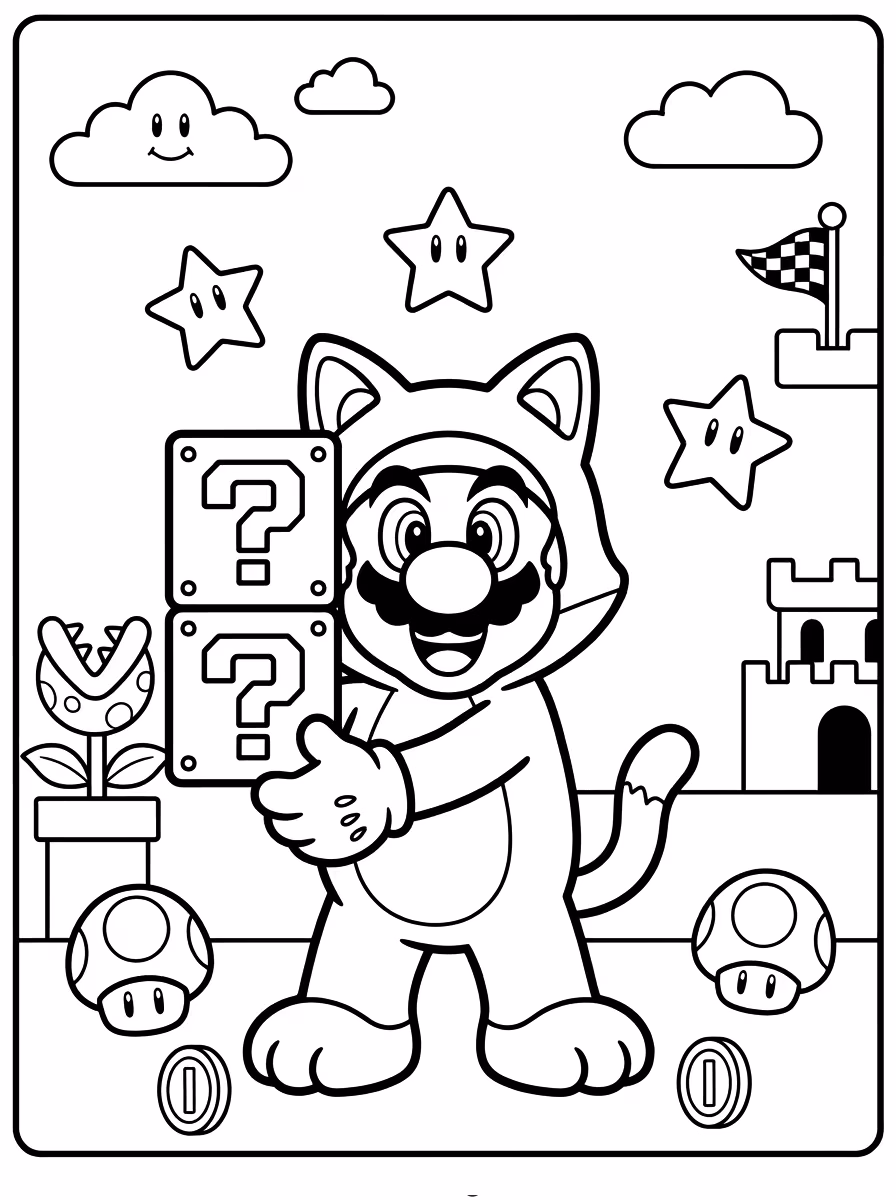 Mario bros para colorir — desenho para imprimir