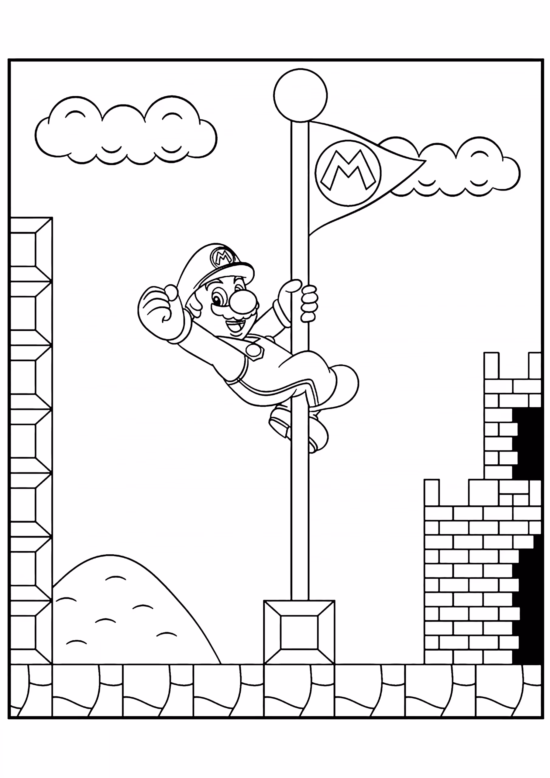 Mario bros para colorir — desenho para imprimir