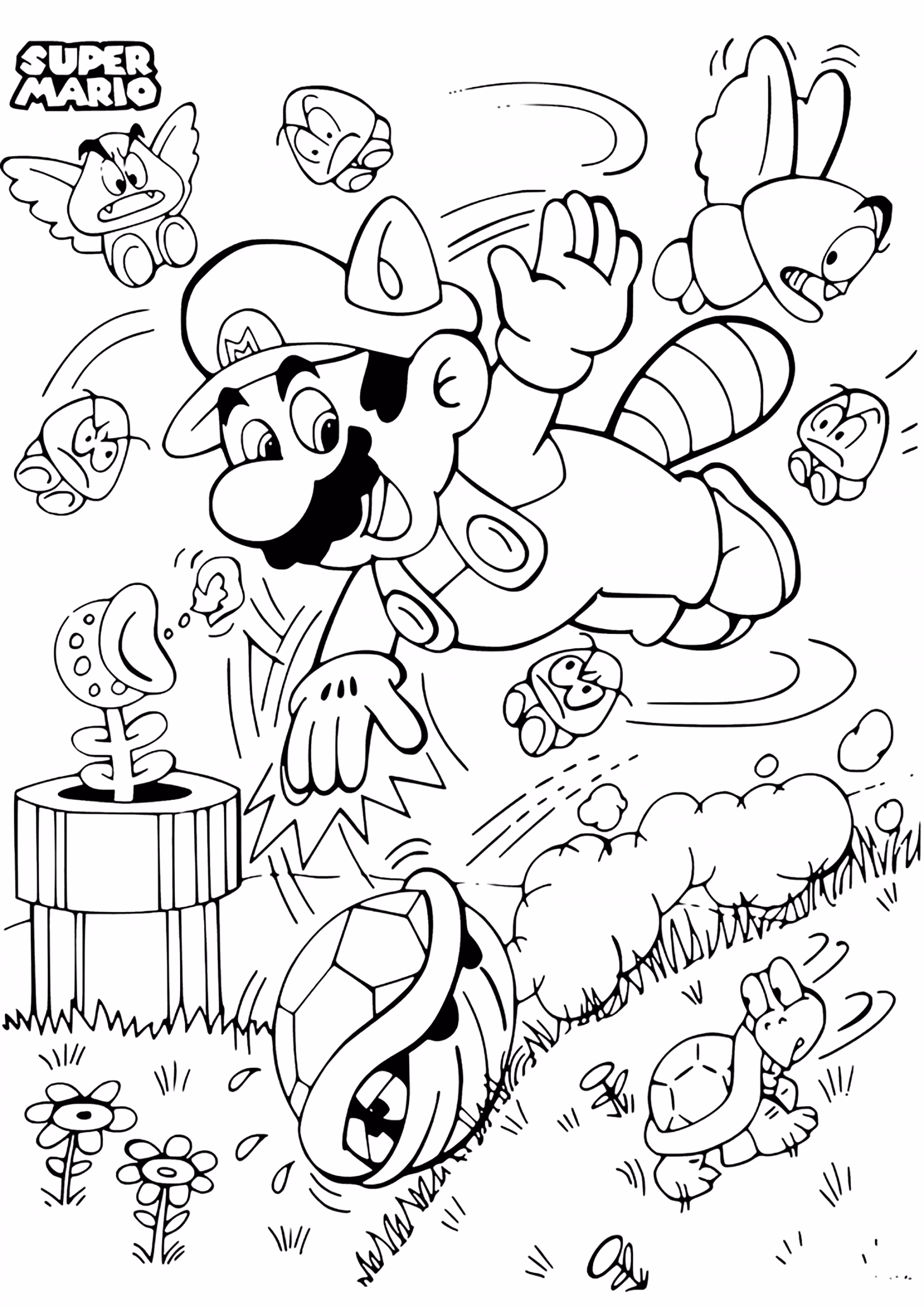 Mario bros para colorir — desenho para imprimir