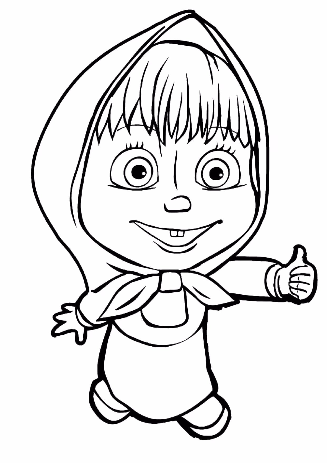 Masha e o urso para colorir — desenho para imprimir