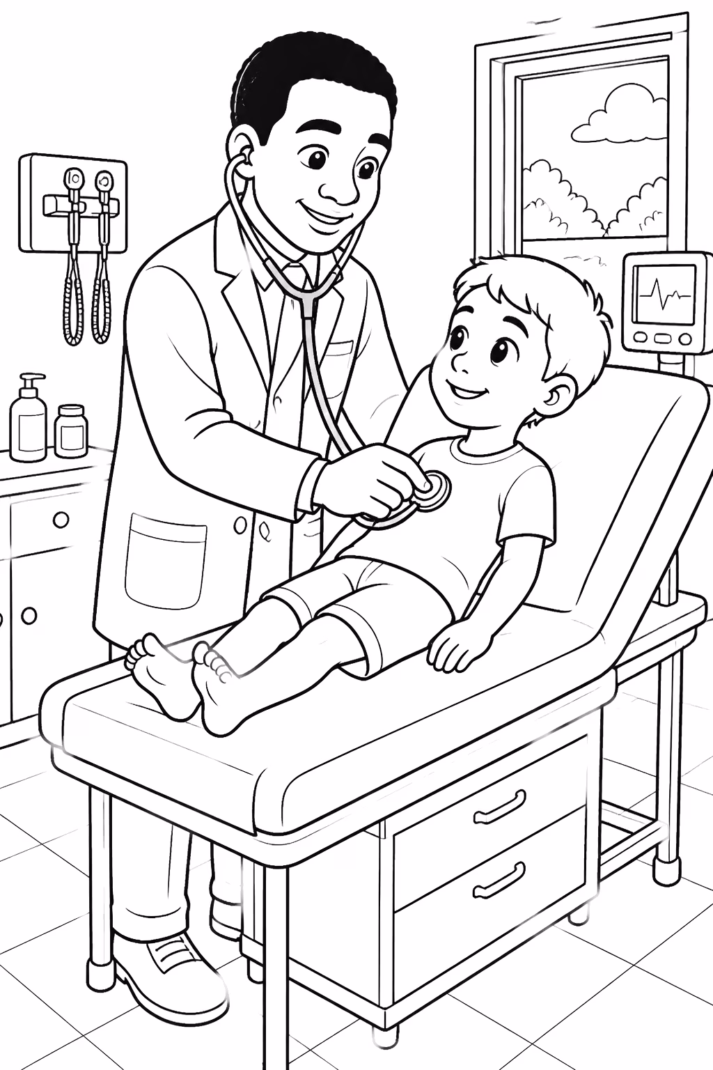 Medico para colorir — desenho para imprimir