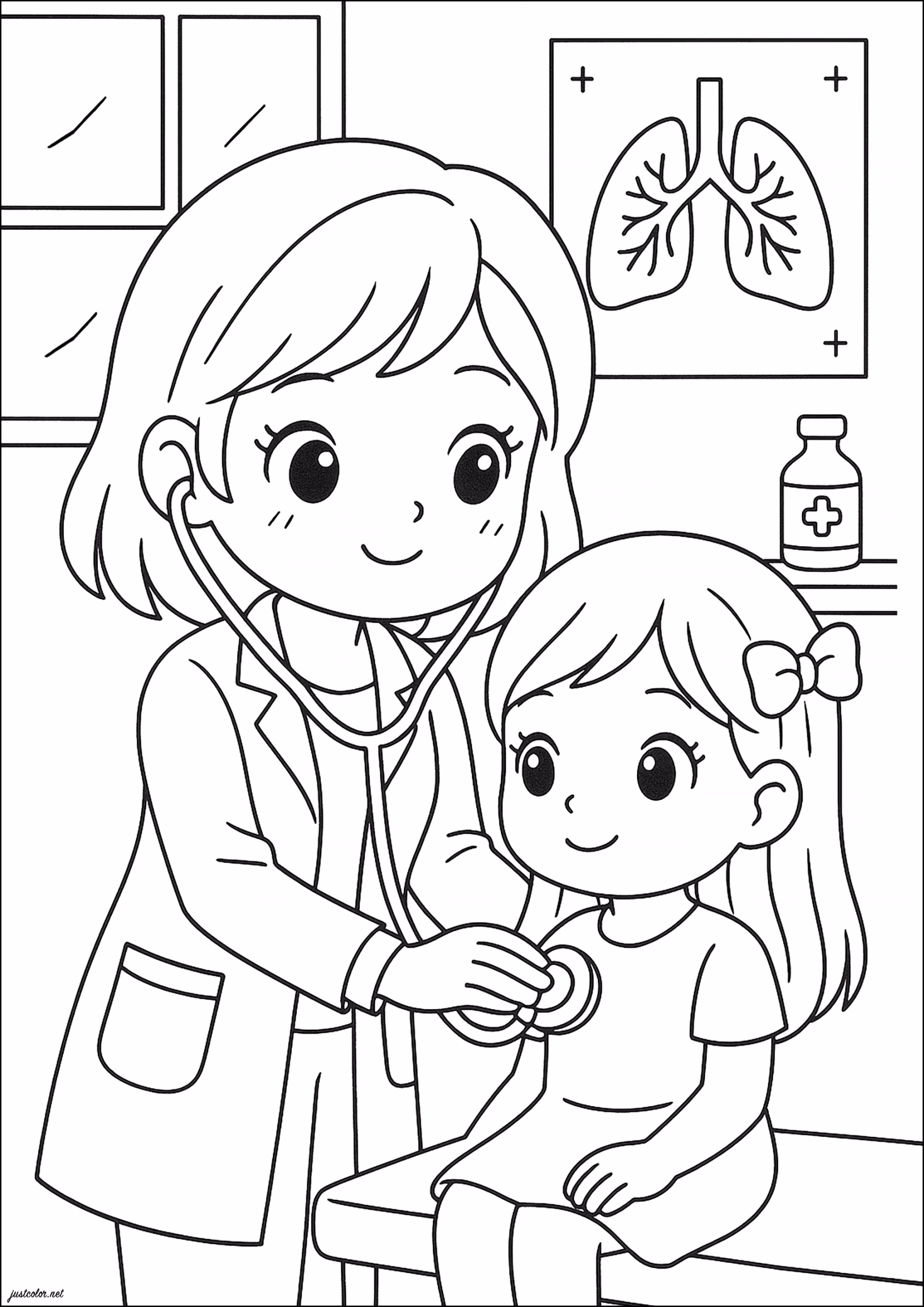 Medico para colorir — desenho para imprimir