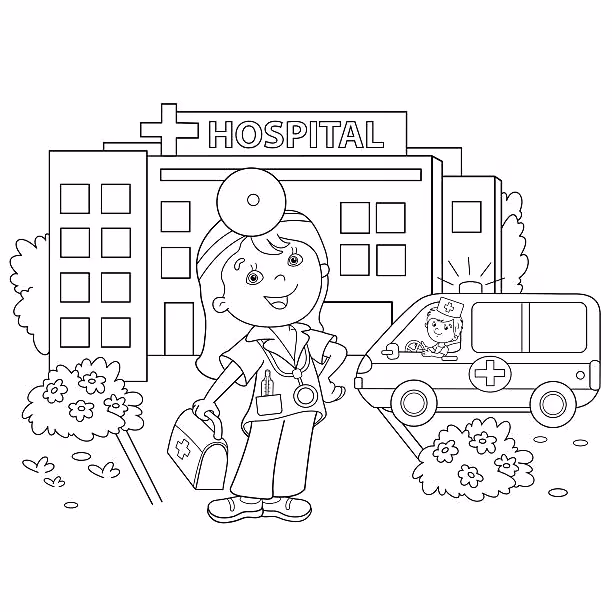 Medico para colorir — desenho para imprimir