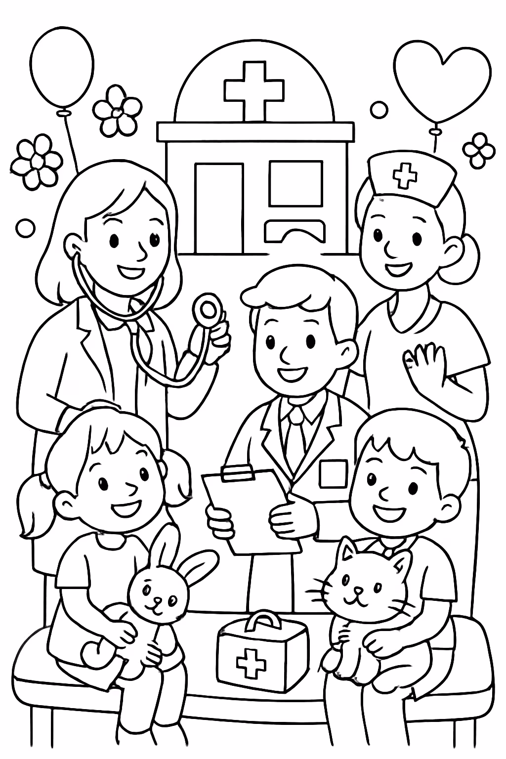 Medico para colorir — desenho para imprimir