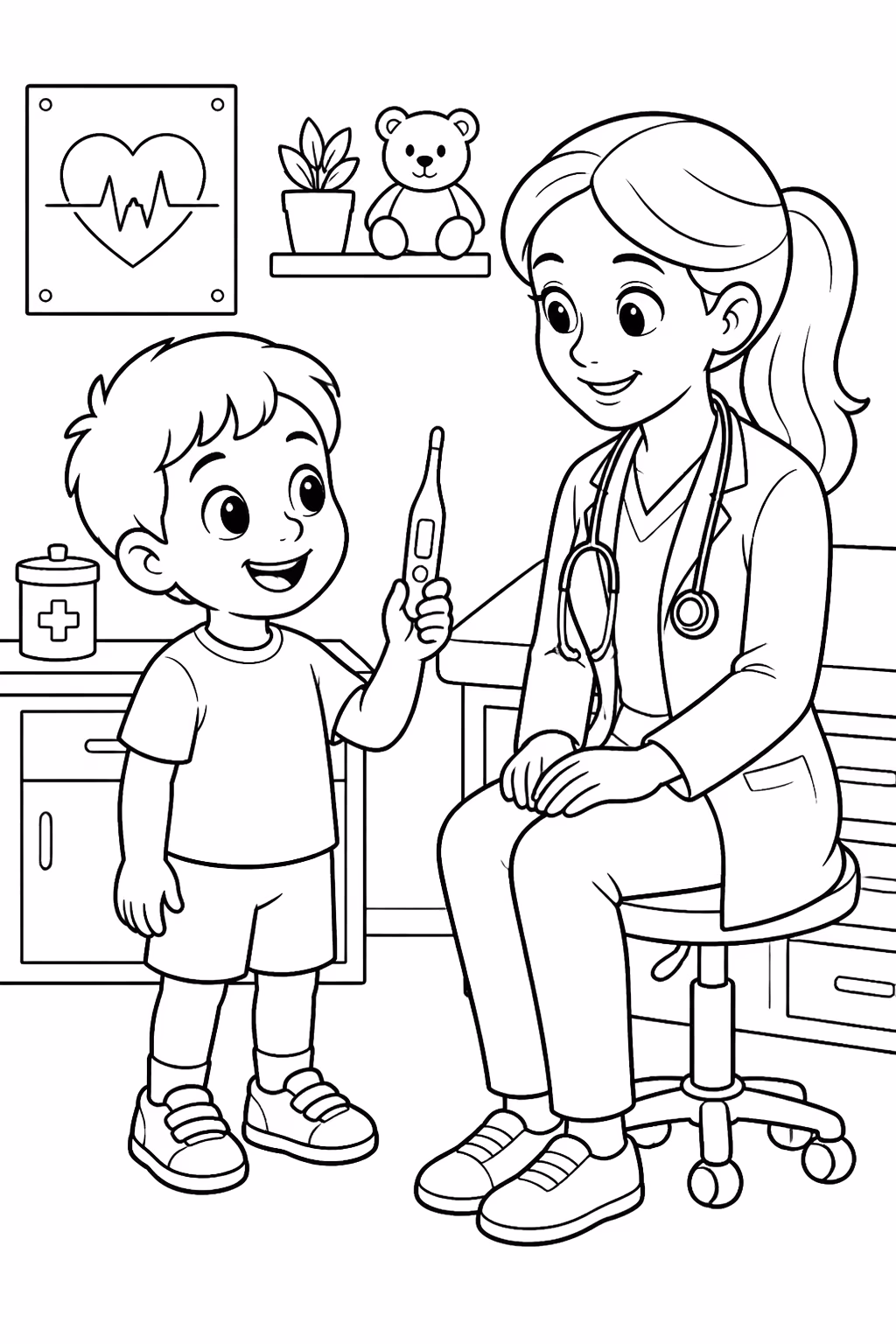 Medico para colorir — desenho para imprimir