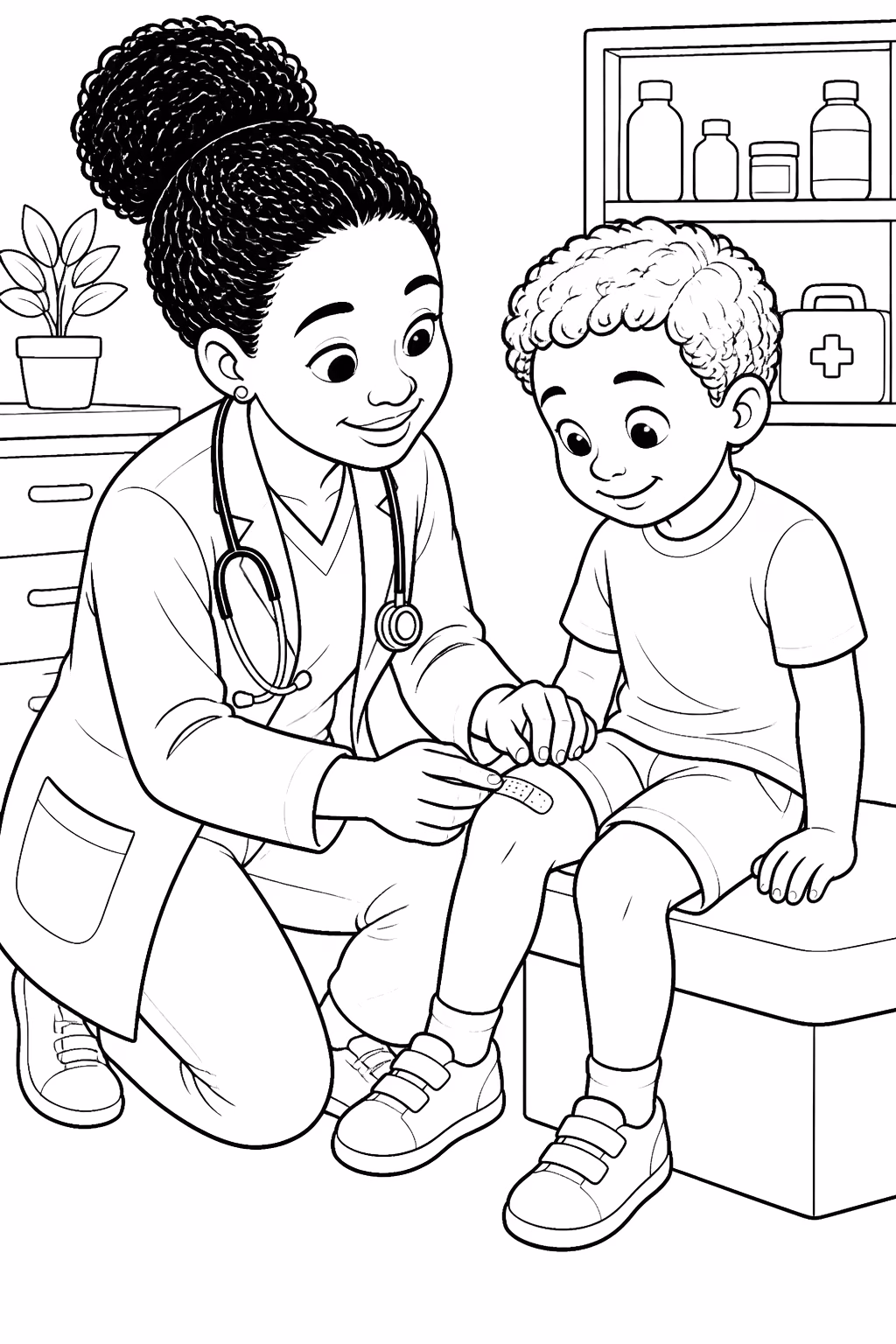 Medico para colorir — desenho para imprimir