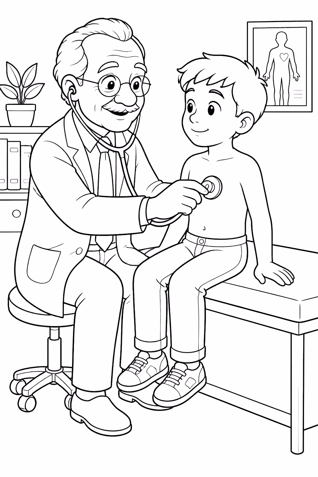 Medico para colorir — desenho para imprimir