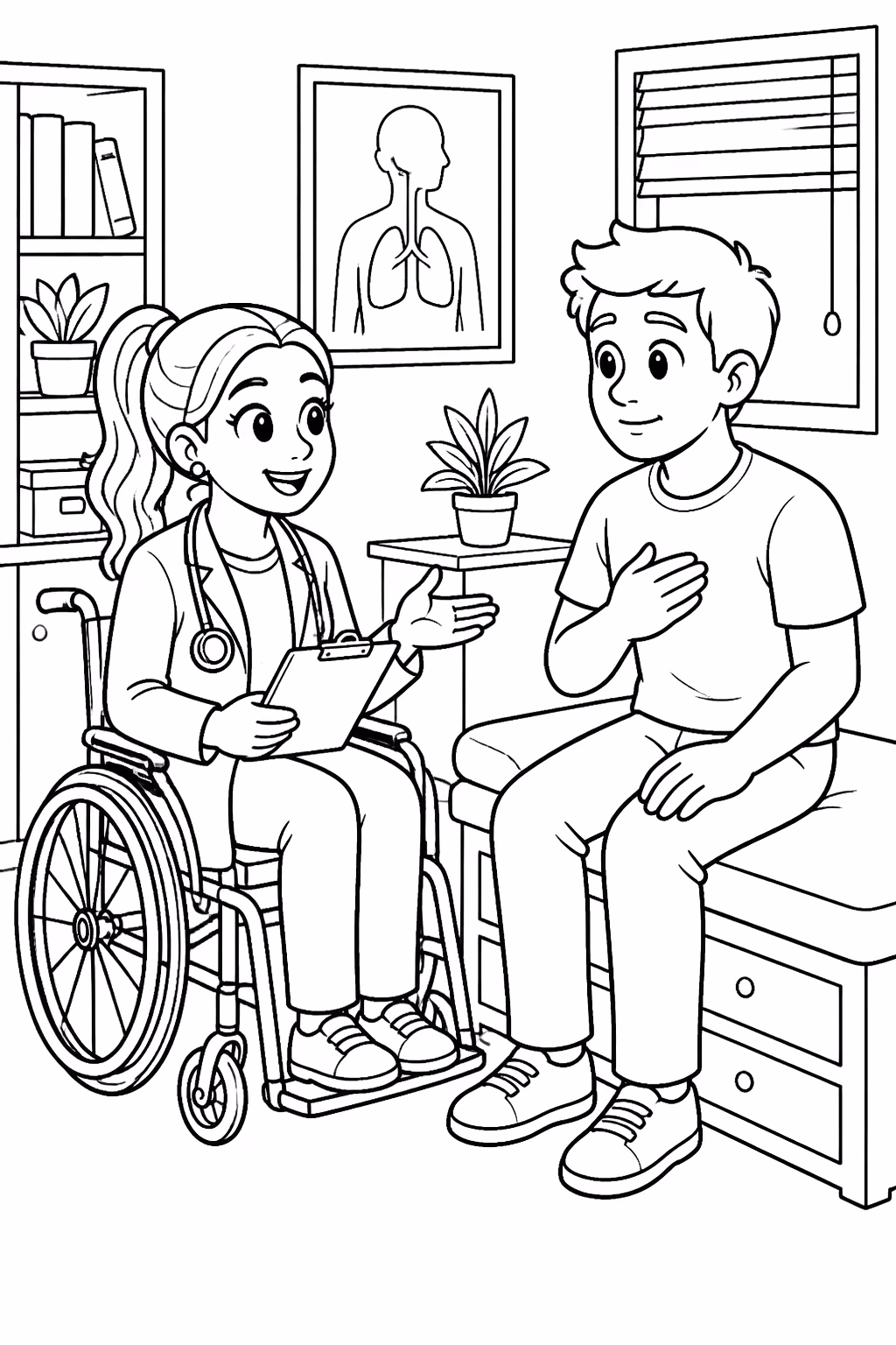 Medico para colorir — desenho para imprimir
