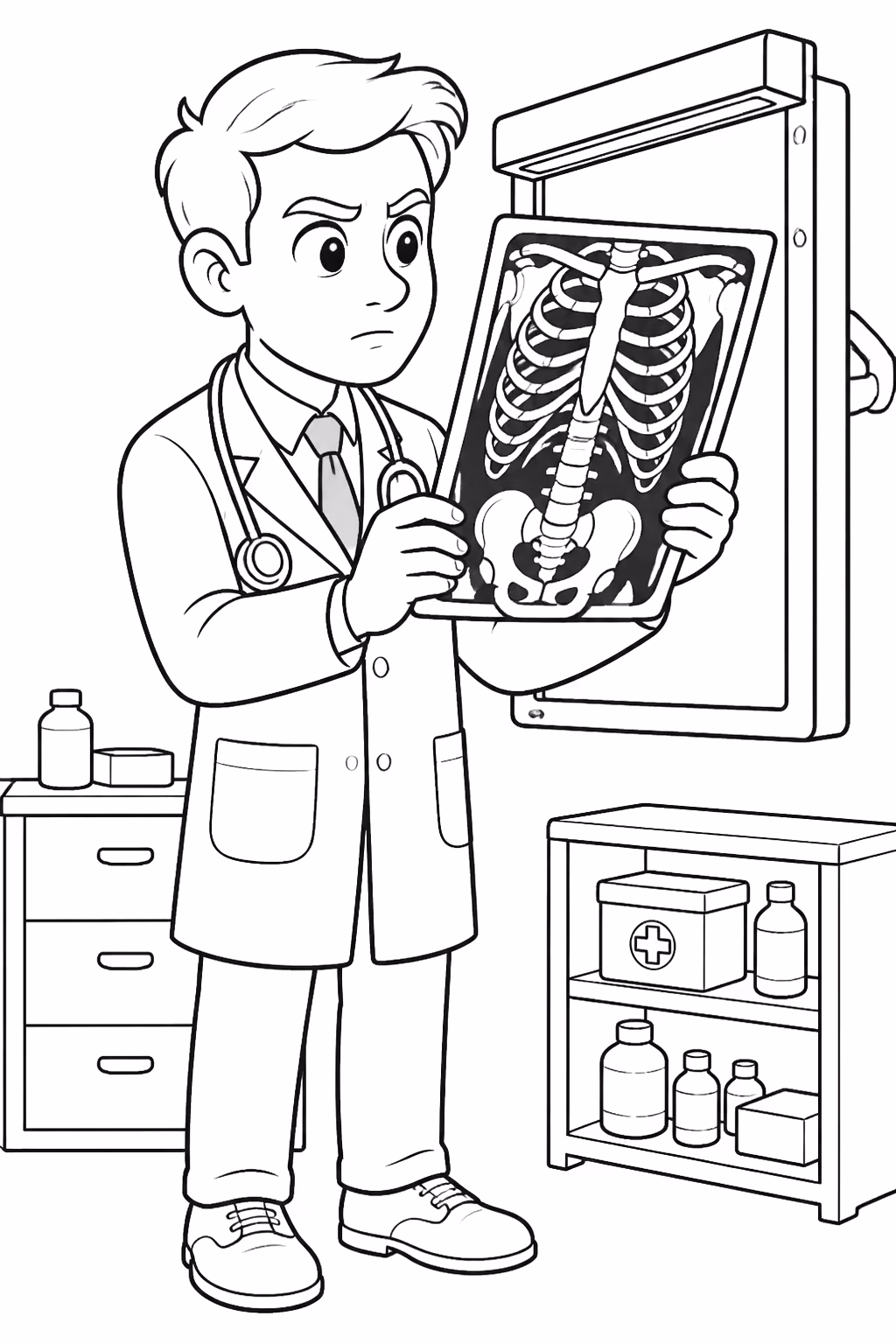 Medico para colorir — desenho para imprimir
