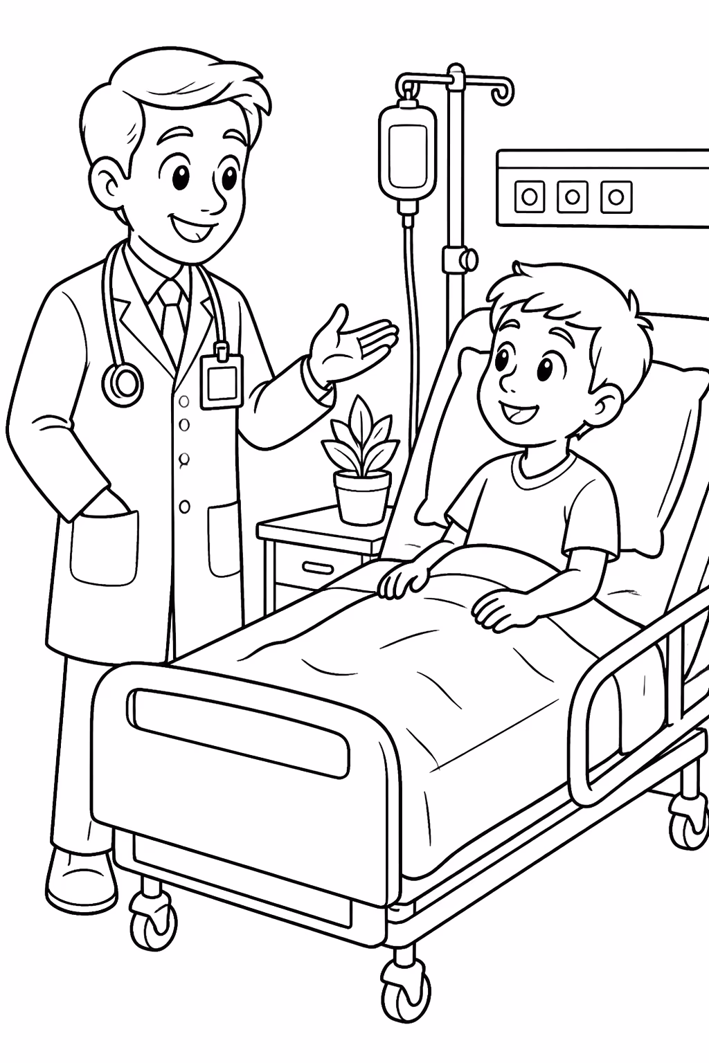 Medico para colorir — desenho para imprimir