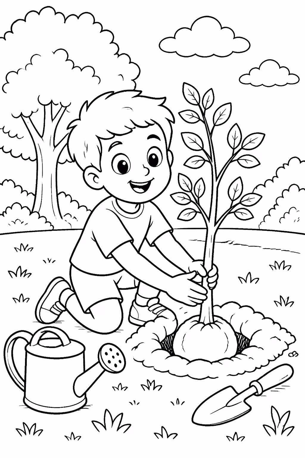 Meio ambiente para colorir — desenho para imprimir