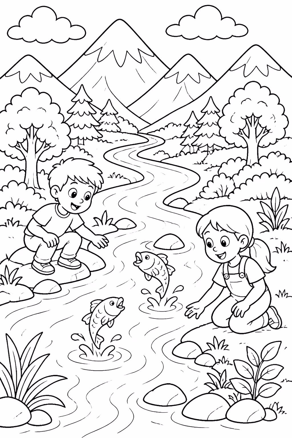 Meio ambiente para colorir — desenho para imprimir