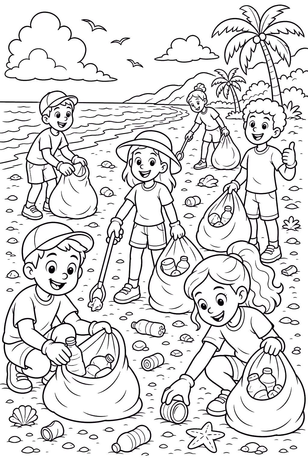 Meio ambiente para colorir — desenho para imprimir