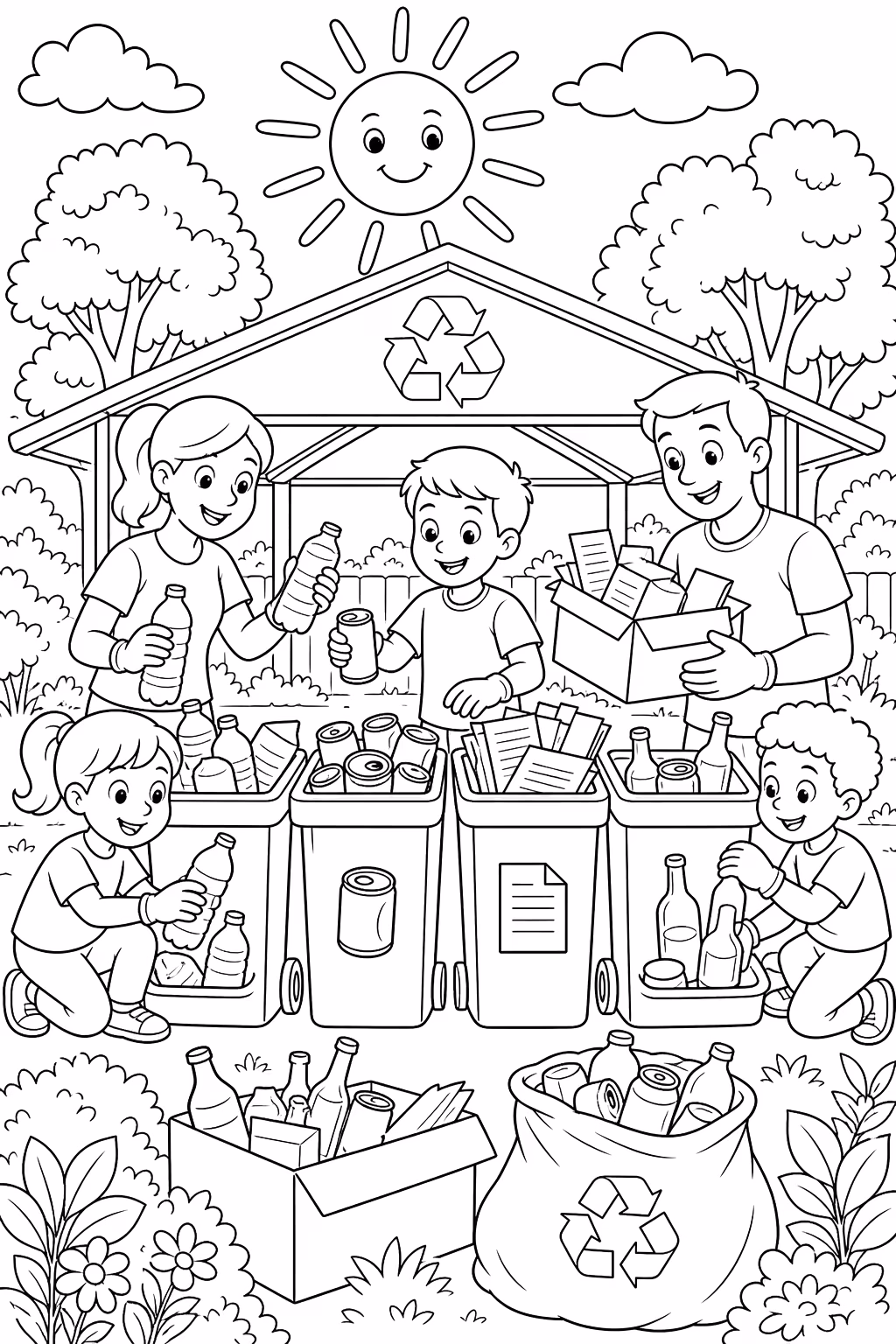 Meio ambiente para colorir — desenho para imprimir
